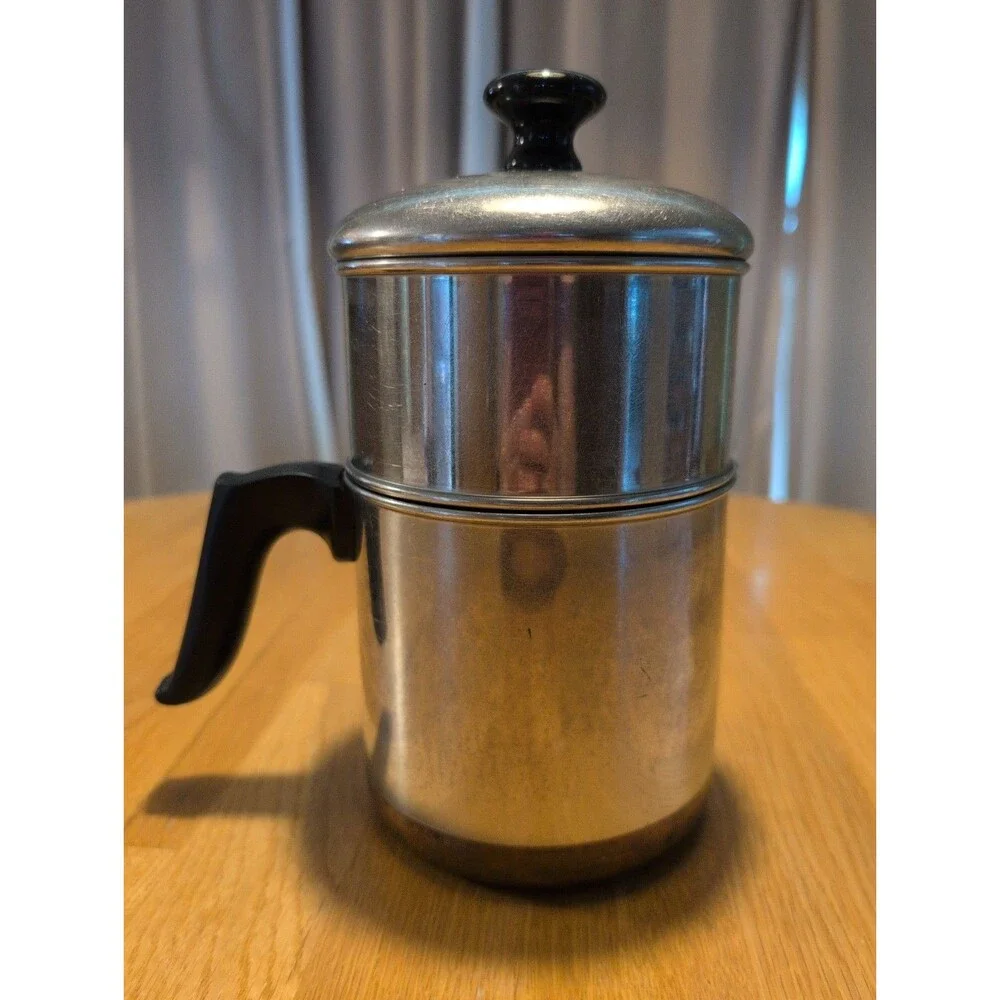 Vintage Revere Ware 4-Cup Drip-O-Lator Copper Bottom Coffee Maker (1946–1968)